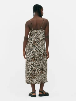 Leopard Print Midi Slip Dress|Primark New