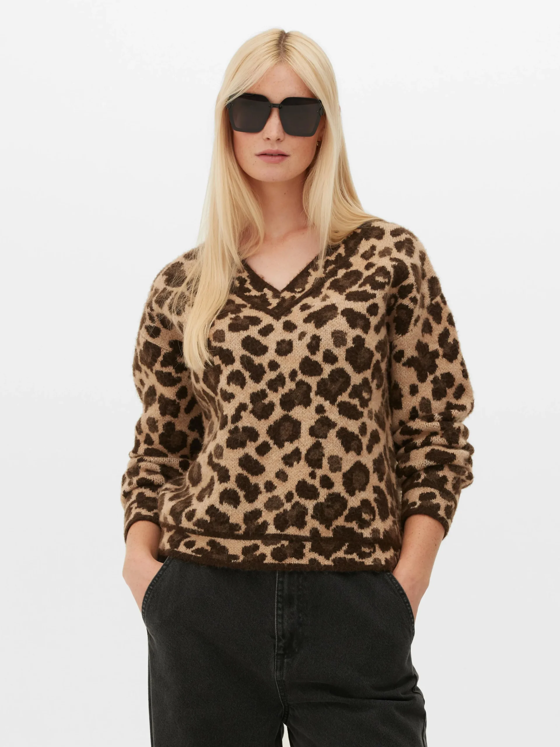 Leopard V-Neck Sweater|Primark Clearance