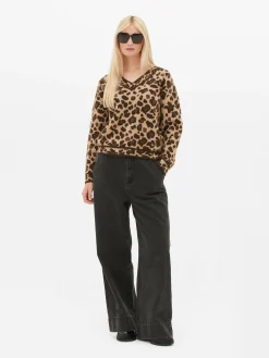 Leopard V-Neck Sweater|Primark Clearance