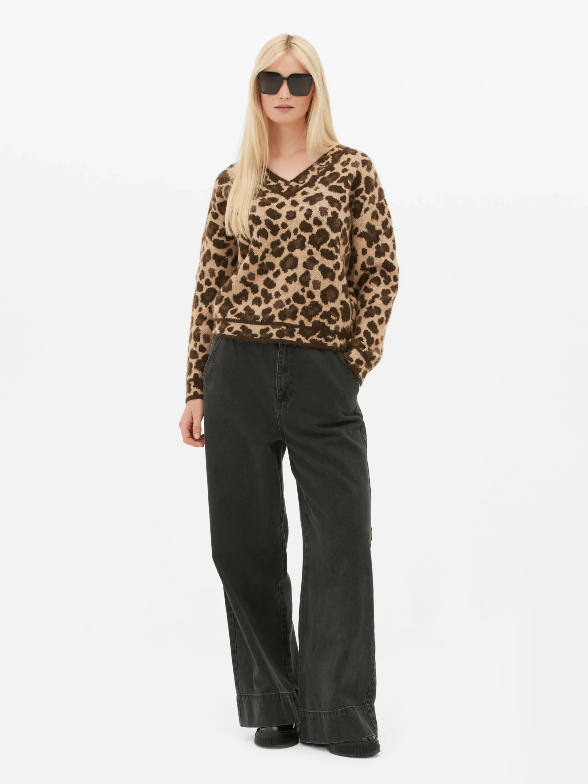 Leopard V-Neck Sweater|Primark Clearance