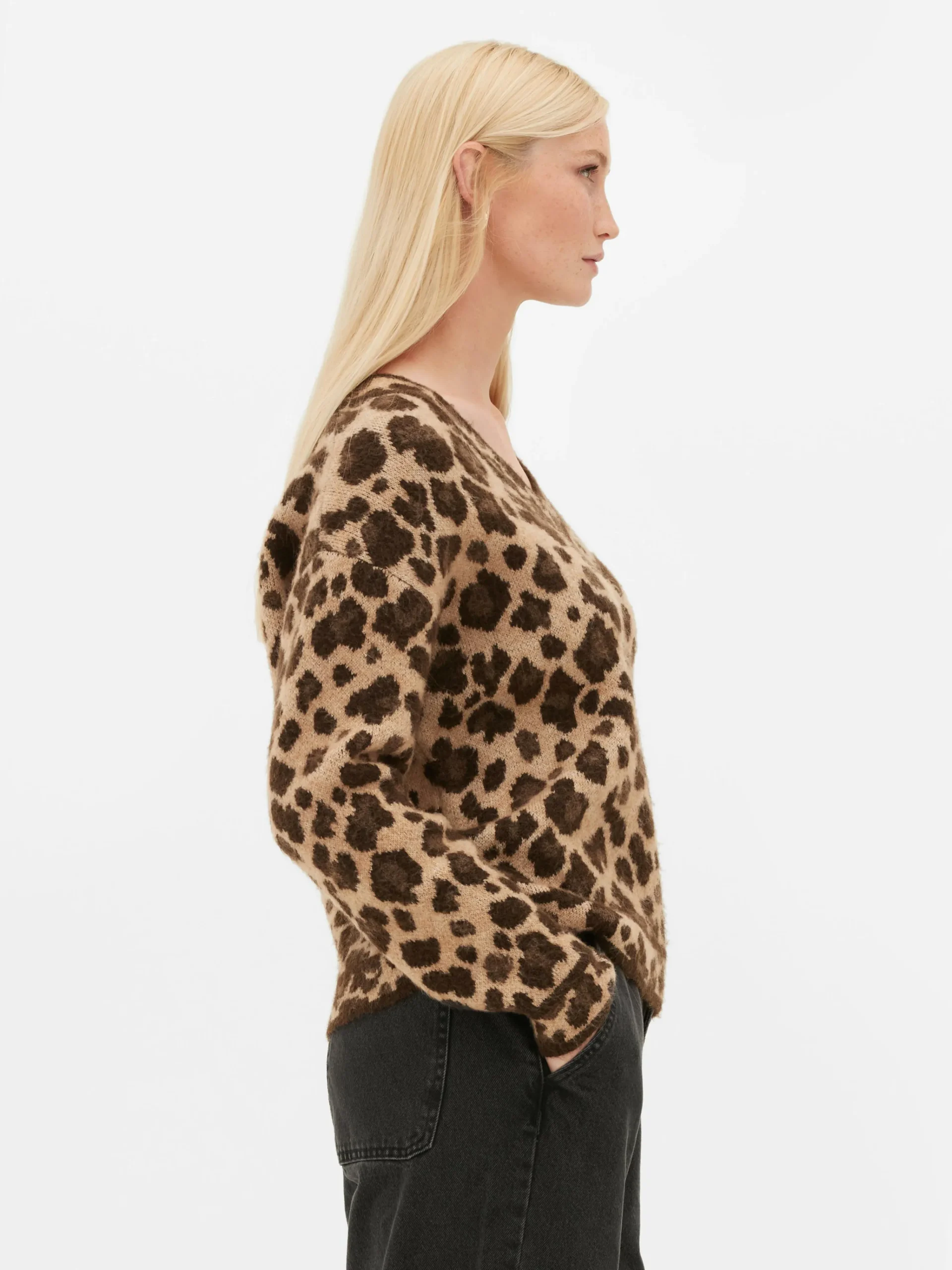 Leopard V-Neck Sweater|Primark Clearance