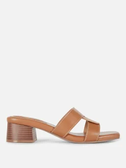 Link Strap Heeled Mules|Primark New
