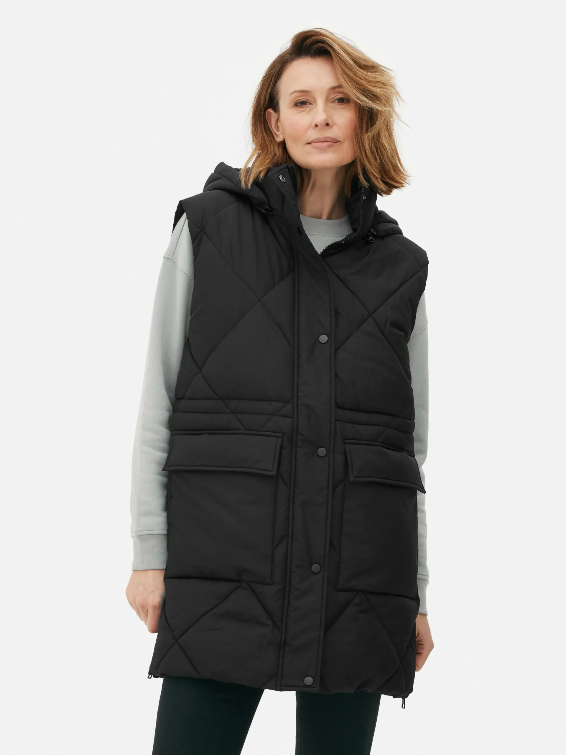 Long Hooded Puffer Vest|Primark