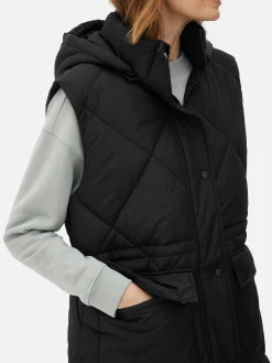 Long Hooded Puffer Vest|Primark