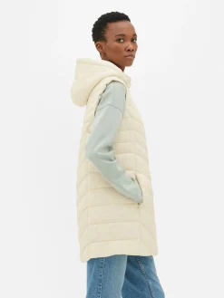 Long Quilted Vest|Primark New