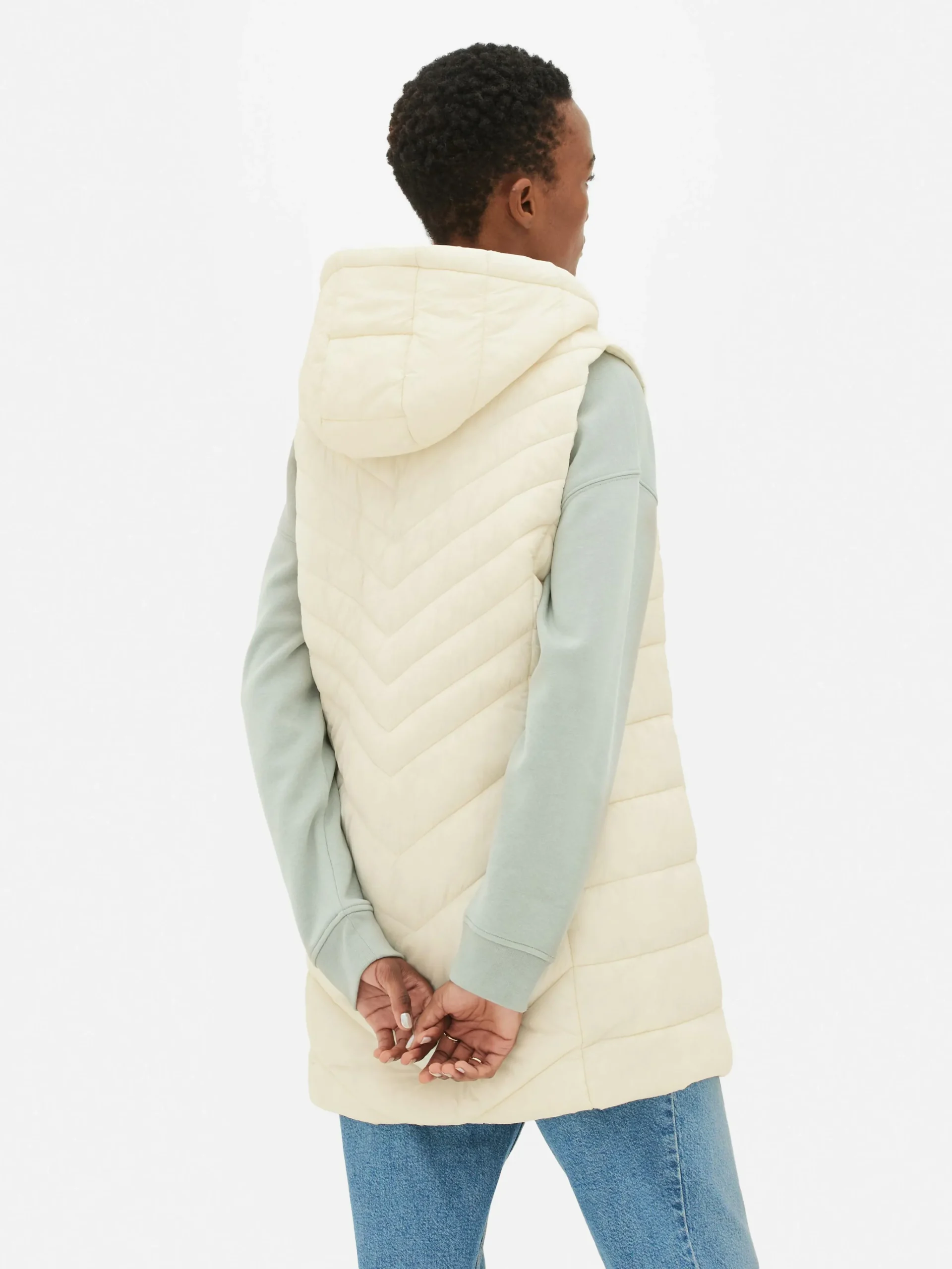 Long Quilted Vest|Primark New