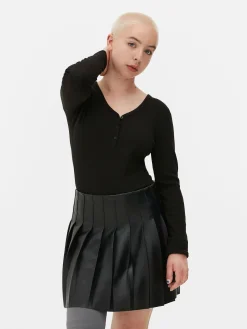 Long Sleeve Henley Bodysuit|Primark Hot