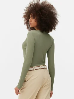 Long Sleeve Henley Bodysuit|Primark Hot
