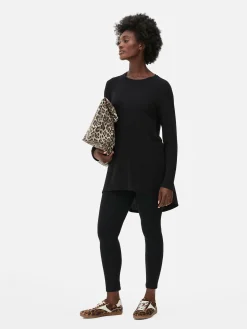 Long Sleeve Long Curved Hem Top|Primark Sale