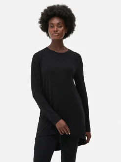 Long Sleeve Long Curved Hem Top|Primark Sale