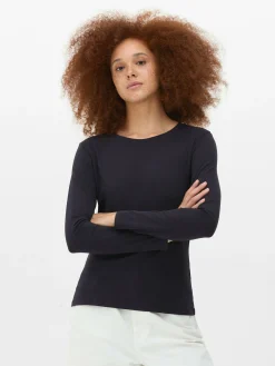 Long Sleeve Stretch Crew Neck Top|Primark Hot