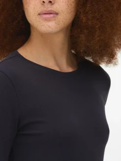 Long Sleeve Stretch Crew Neck Top|Primark Hot