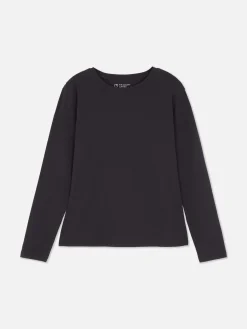 Long Sleeve Stretch Crew Neck Top|Primark Hot
