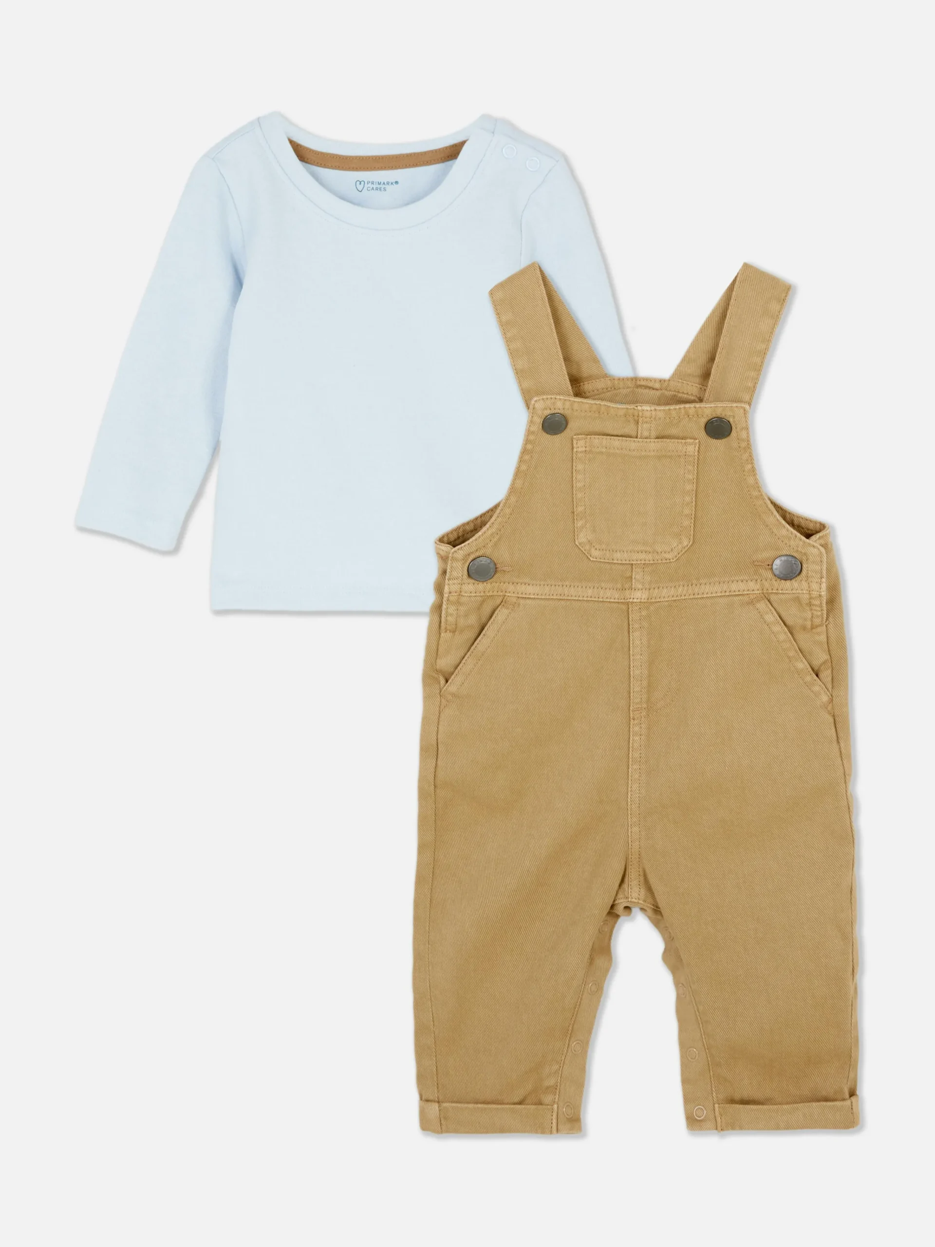 Long Sleeve T-Shirt And Dungarees Set|Primark