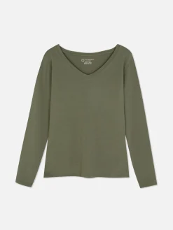 Long Sleeve V-Neck T-Shirt|Primark Best