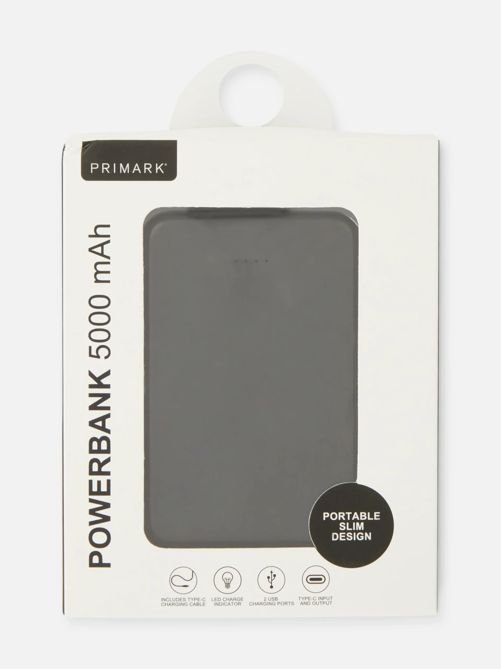 5000mAh Slimline Powerbank|Primark
