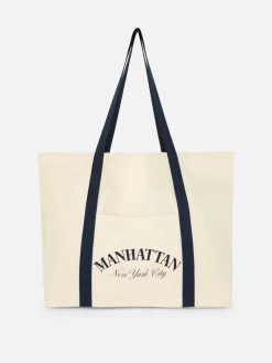 Manhattan Oversized Canvas Tote|Primark New