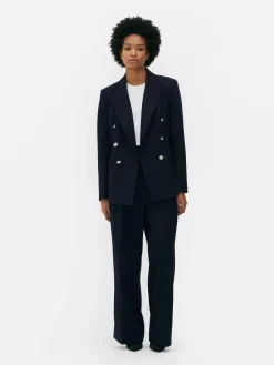 Metallic Button Double Breasted Blazer|Primark Online
