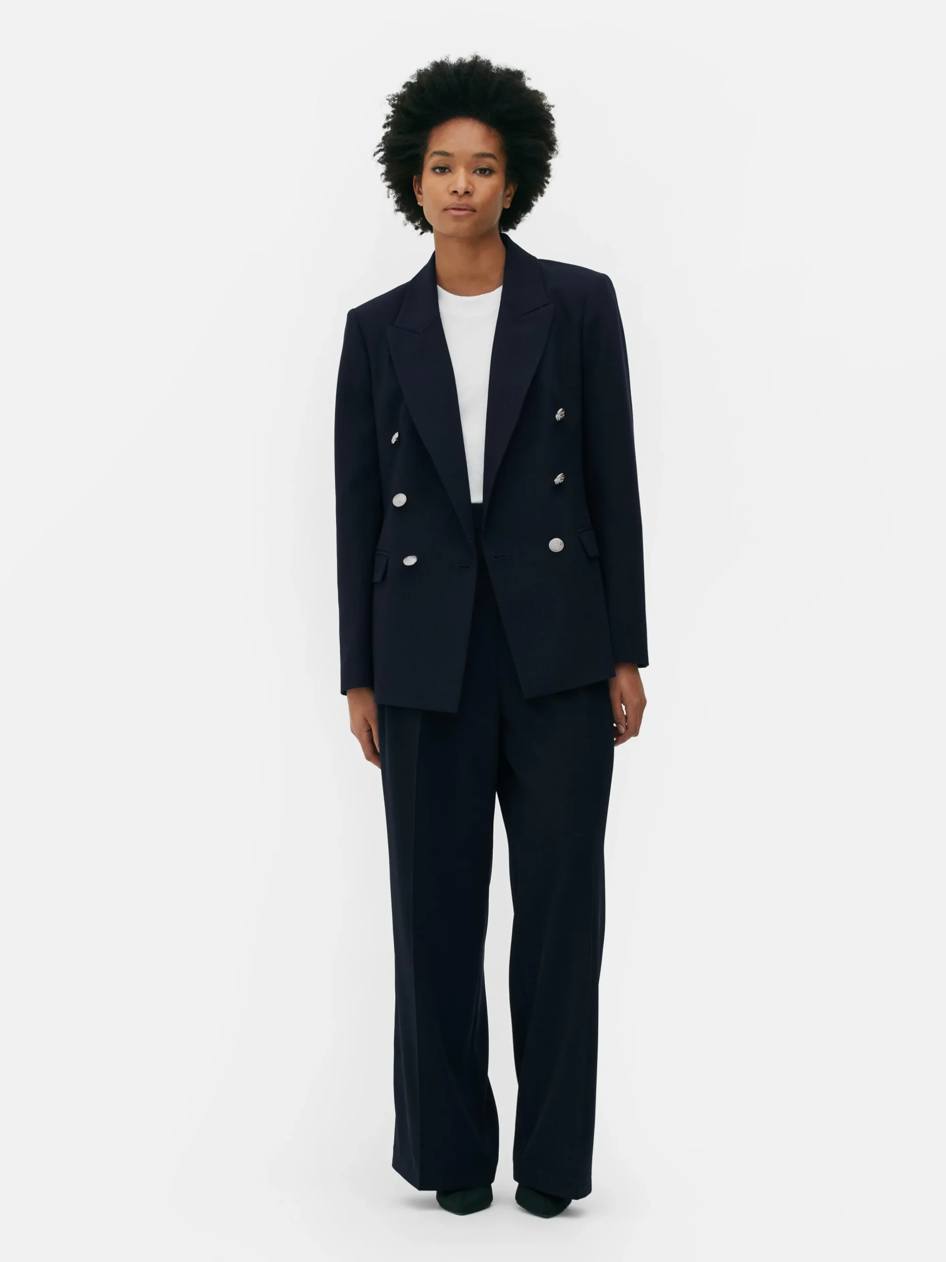 Metallic Button Double Breasted Blazer|Primark Online