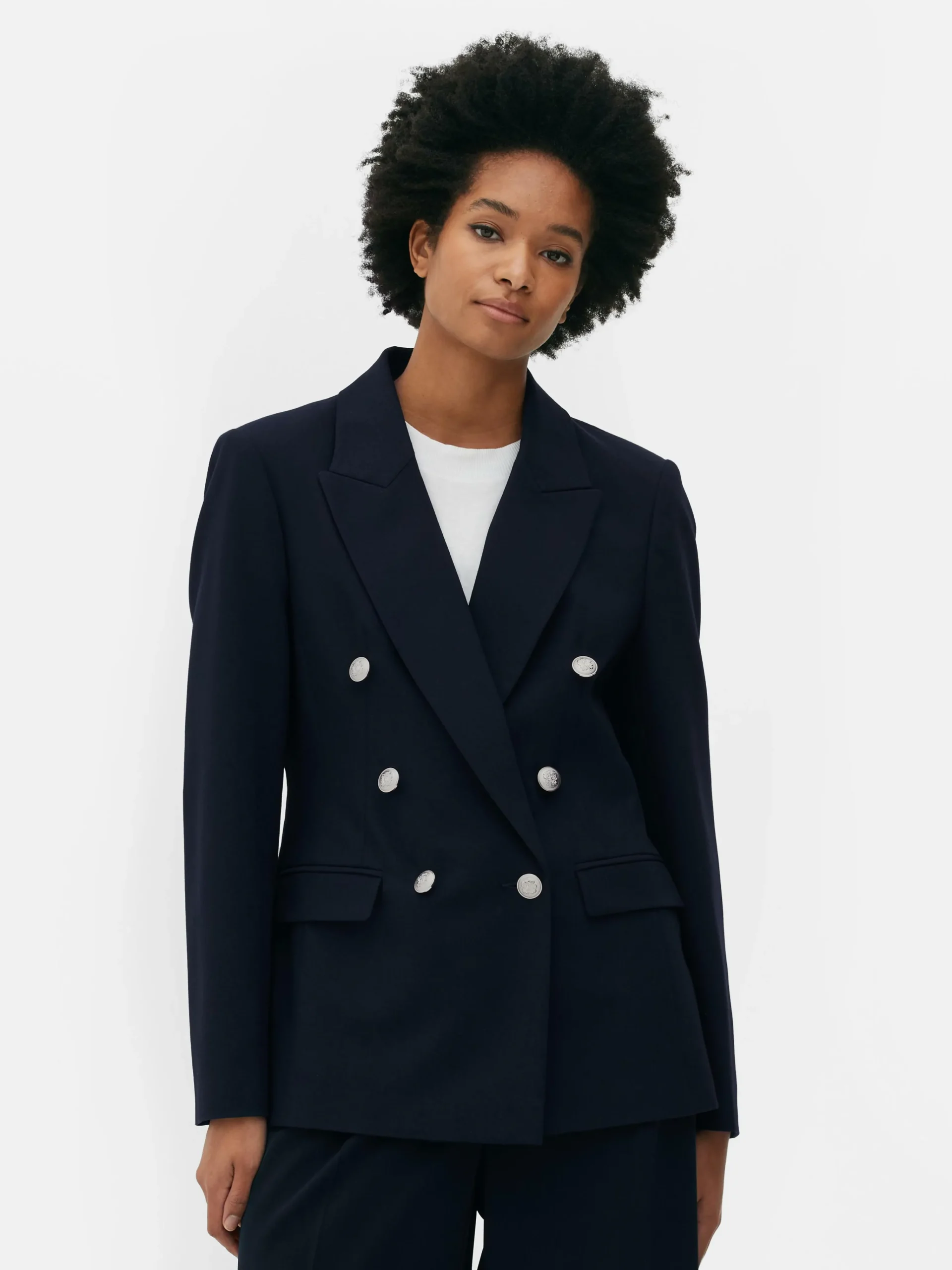 Metallic Button Double Breasted Blazer|Primark Online