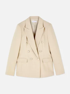 Metallic Button Double Breasted Blazer|Primark