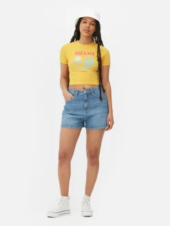 Miami Beach Cropped T-Shirt|Primark Hot
