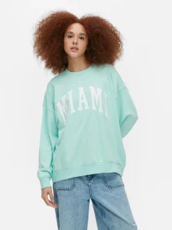 Miami Lettering Oversized Sweatshirt|Primark Discount