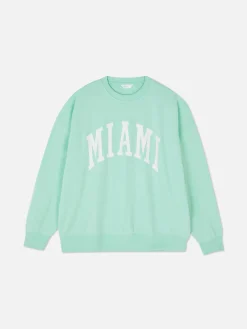 Miami Lettering Oversized Sweatshirt|Primark Discount