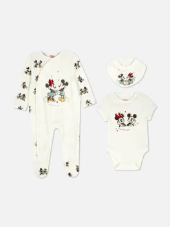 Mickey And Minnie Mouse Sleeper, Bodysuit And Bib|Primark