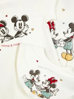 Mickey And Minnie Mouse Sleeper, Bodysuit And Bib|Primark