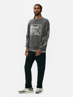 Mickey Mouse X Keith Haring Acid Wash Sweatshirt|Primark Discount