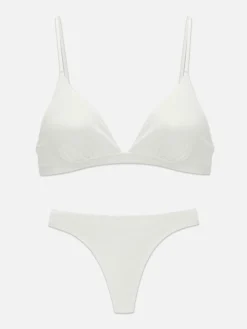 Microfiber Triangle Bra And Thong Set|Primark Best