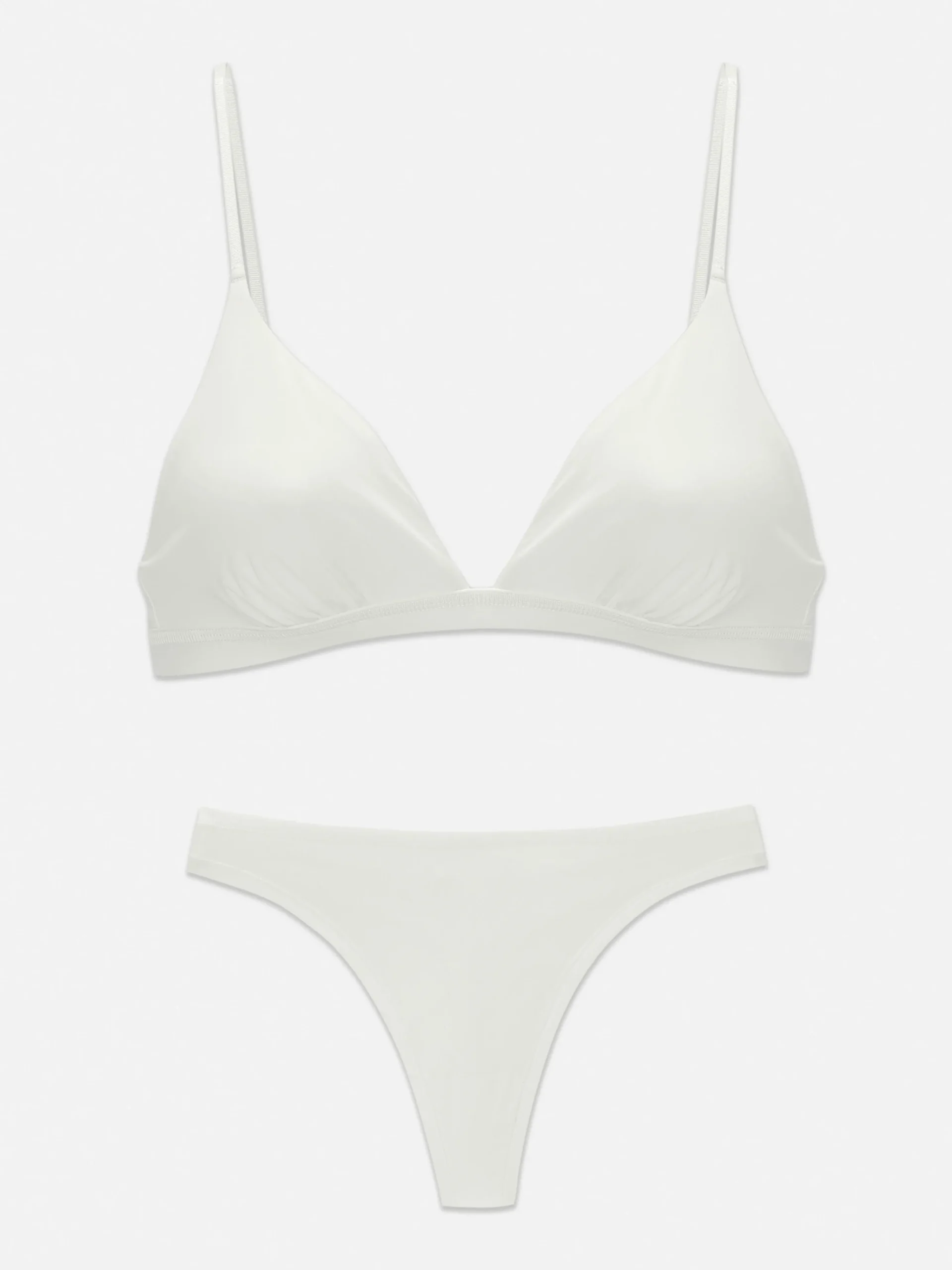 Microfiber Triangle Bra And Thong Set|Primark Best