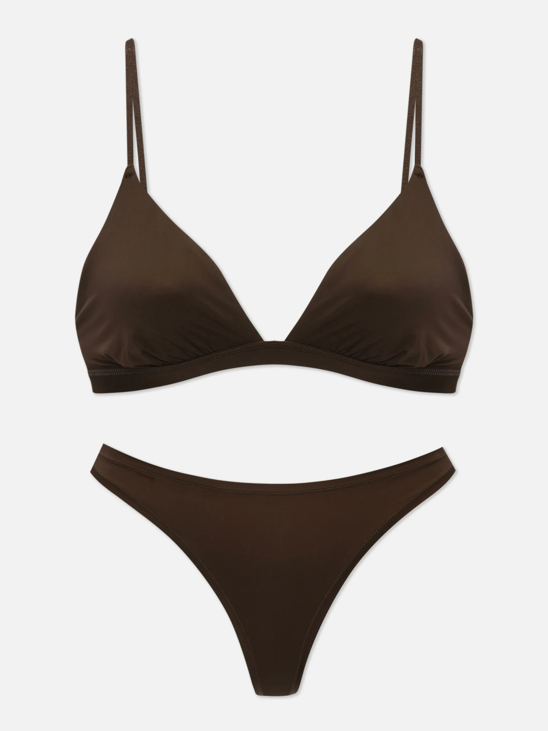 Microfiber Triangle Bra And Thong Set|Primark Discount