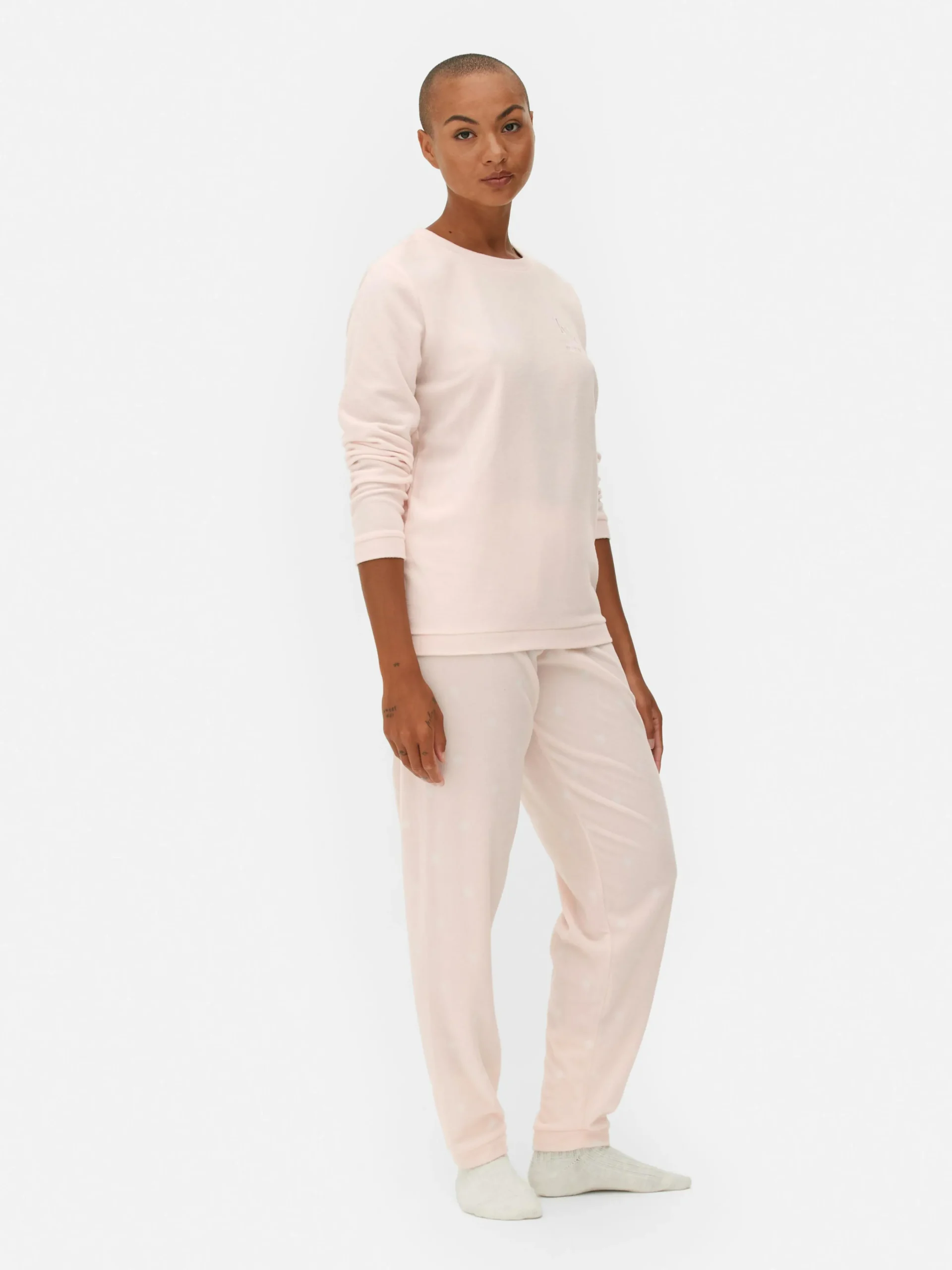Microfleece Long Sleeve Pajamas|Primark New