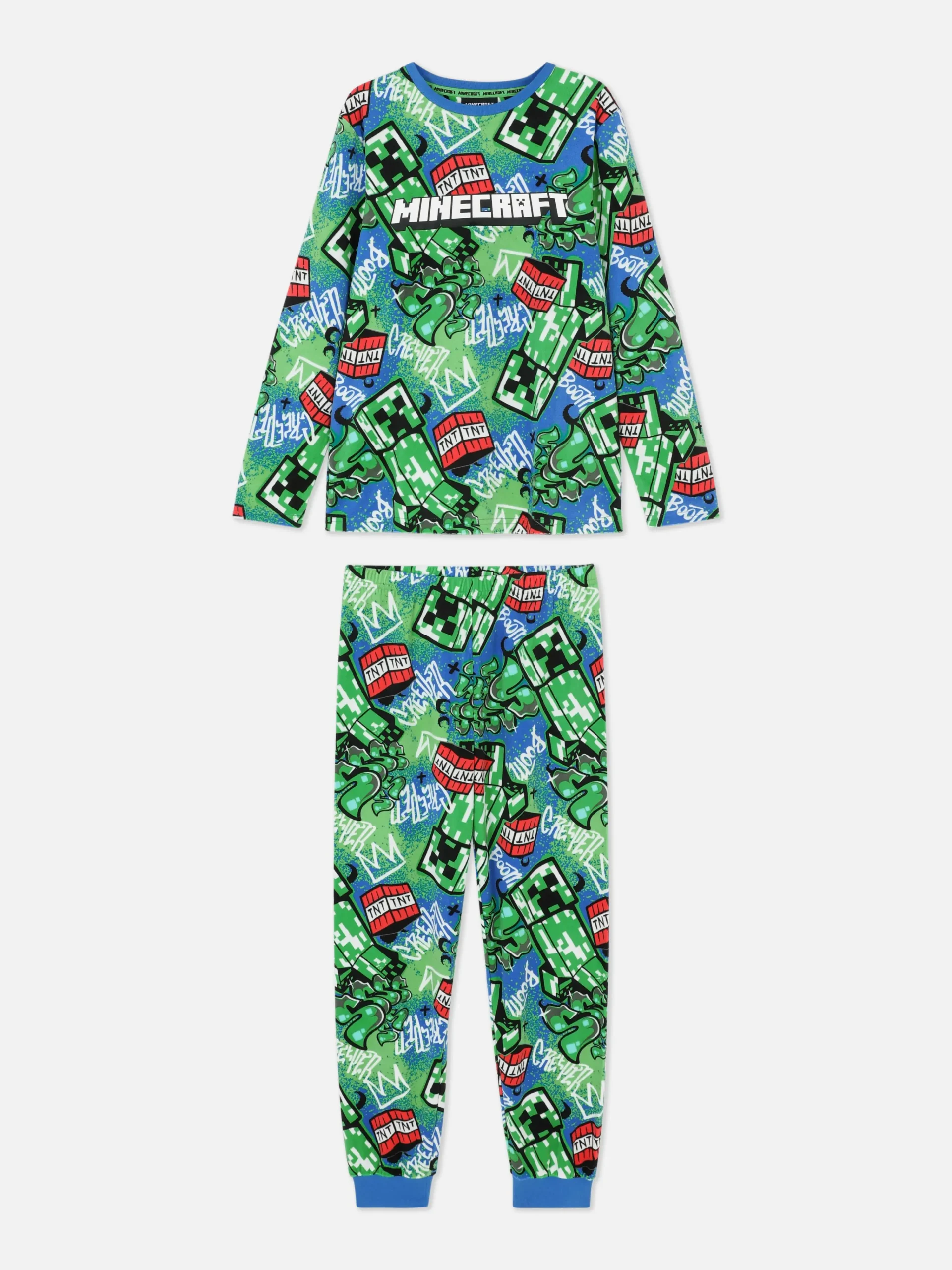Minecraft Long Sleeve Pajamas|Primark Online