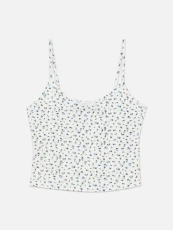 Mini Floral Ribbed Cami|Primark Outlet