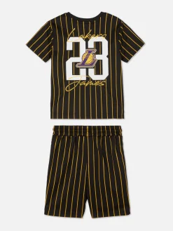 NBA Los Angeles Lakers Striped T-Shirt And Shorts Set|Primark Clearance
