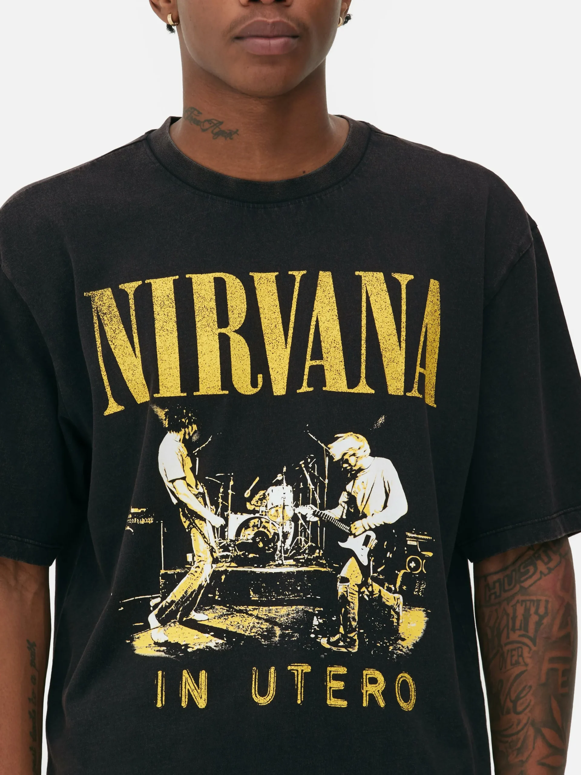 Nirvana Washed Effect T-Shirt|Primark Hot