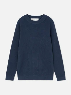 Older Boy Waffle Knit Pullover|Primark Clearance