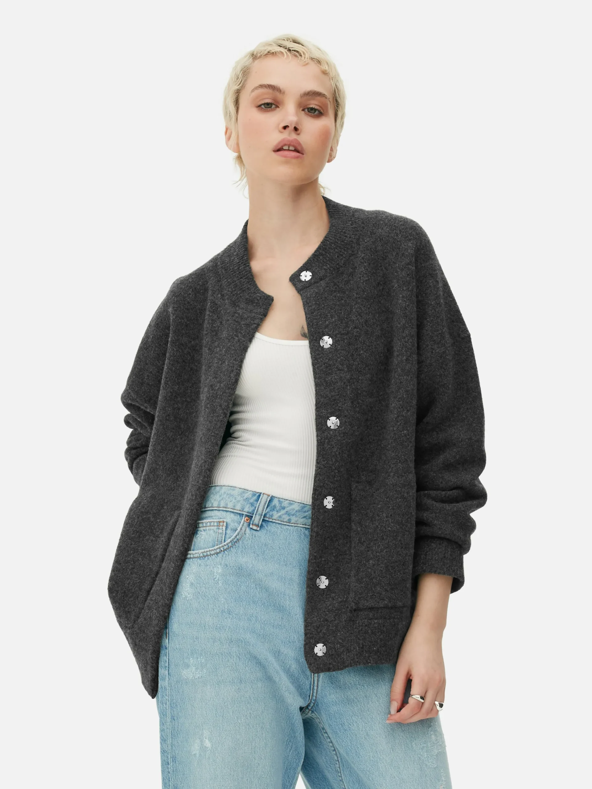 Oversized Knit Bomber Jacket|Primark Sale