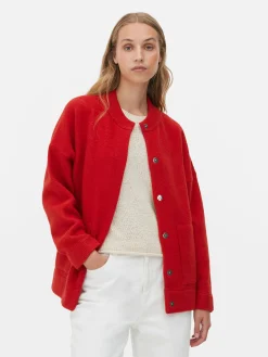 Oversized Knit Bomber Jacket|Primark Discount