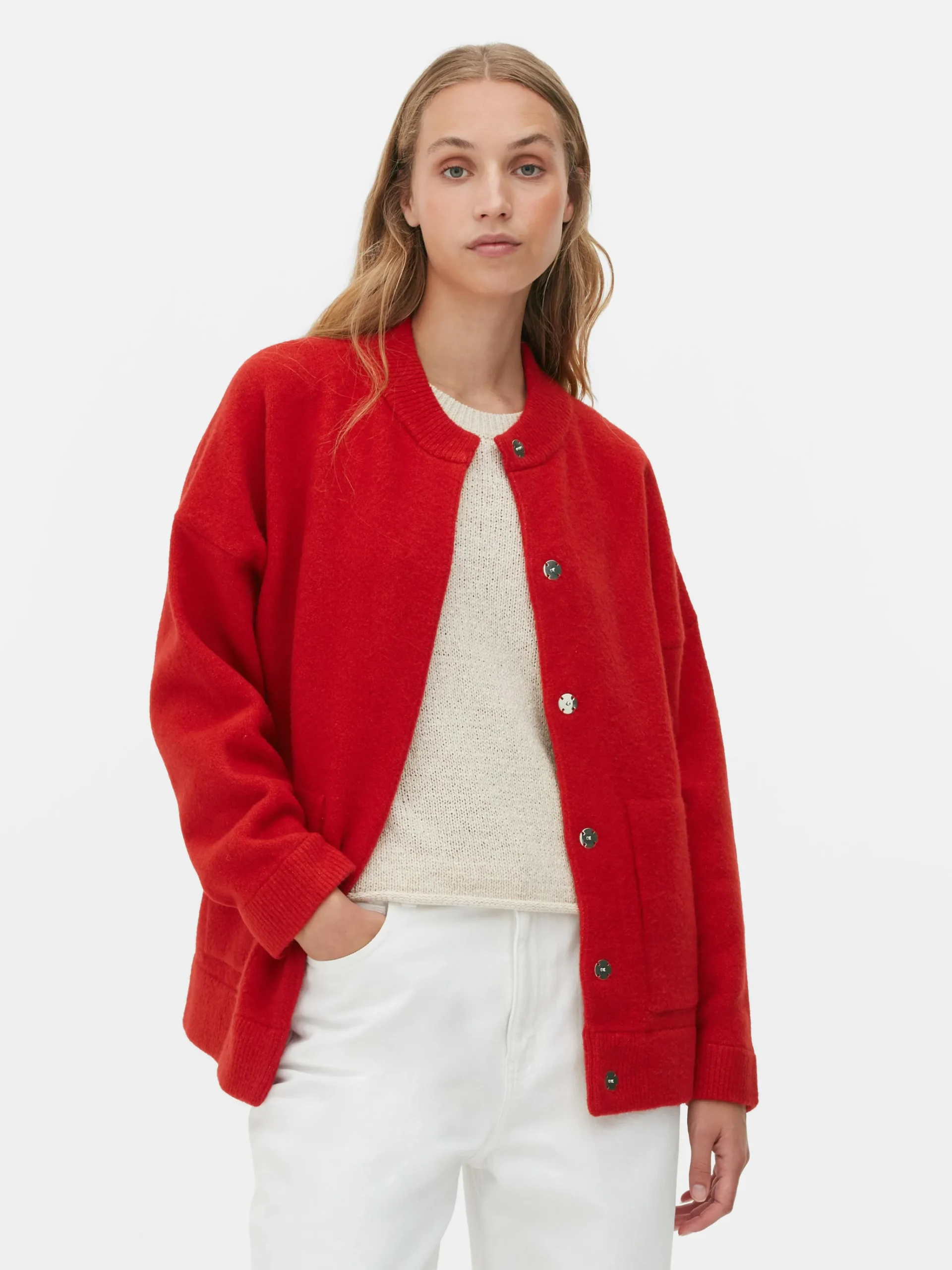 Oversized Knit Bomber Jacket|Primark Discount