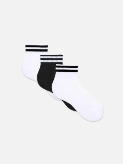 3-Pack Ankle Stripe Crew Socks|Primark New