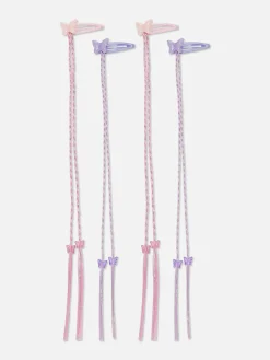 4-Pack Butterfly Braid Snap Hair Clips|Primark Clearance