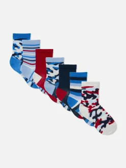 7-Pack Camouflage Ankle Socks|Primark Clearance