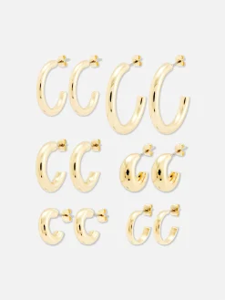 6-Pack Chunky Hoop Earrings|Primark Hot