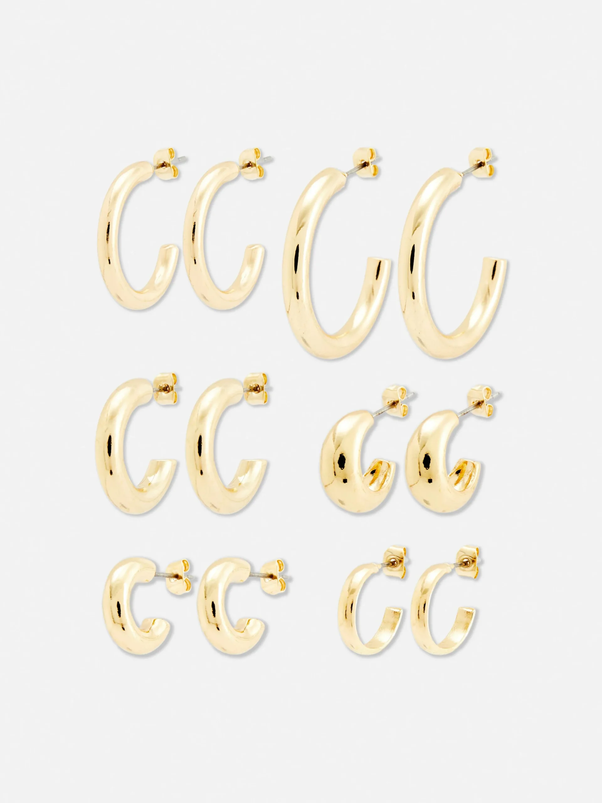 6-Pack Chunky Hoop Earrings|Primark Hot