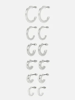 6-Pack Chunky Hoop Earrings|Primark Hot