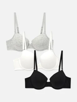 3-Pack Classic T-Shirt Bras|Primark Clearance